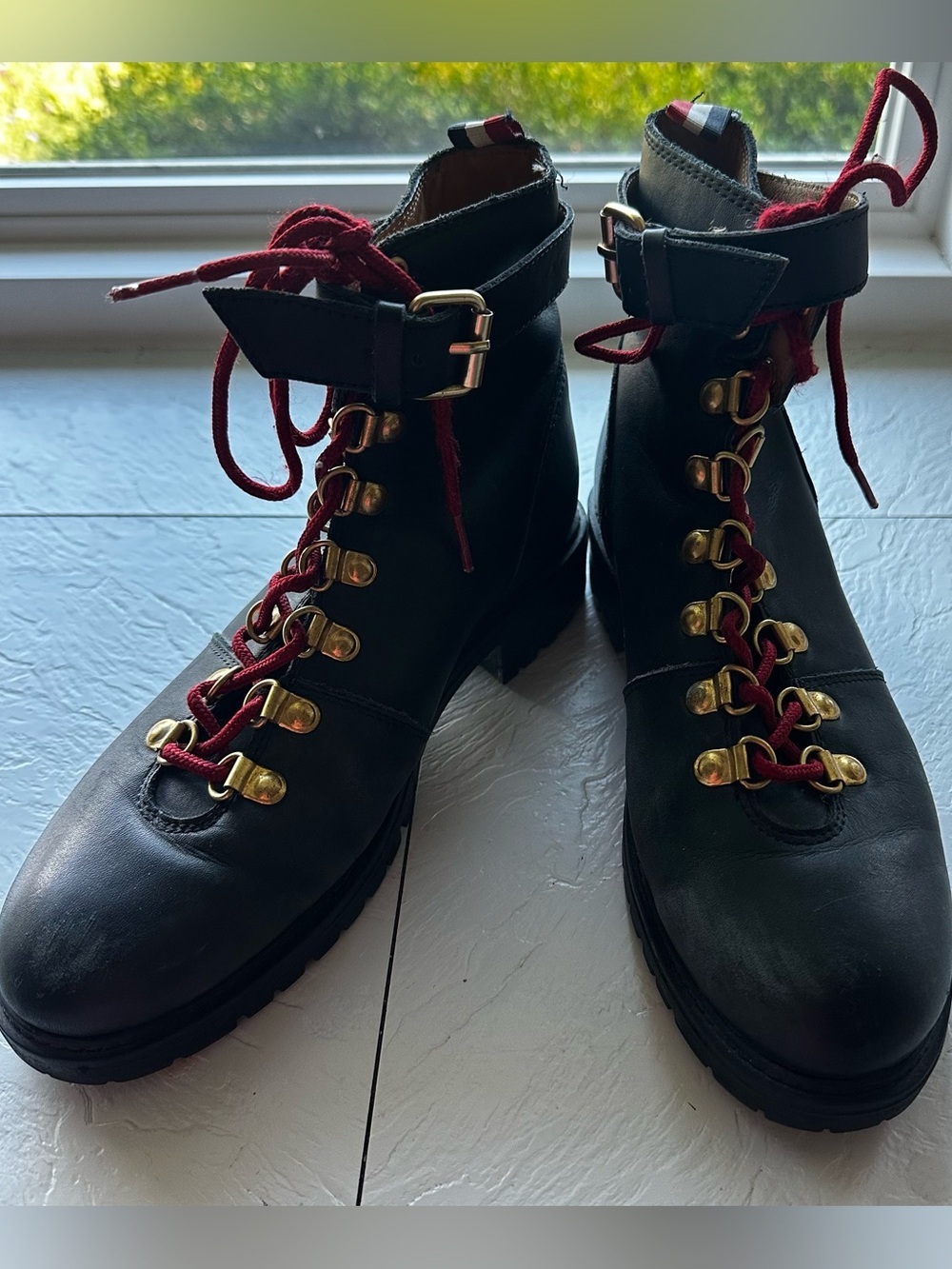 Urban Outfitters Jessa Hiking Combat Boot Lace Up Leather Shoe Womens Sz 8 Black